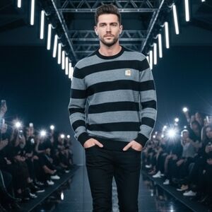 ​Carhartt WIP Block Stripe Sweater | Men's Size M | 90s Grunge Skate Knit Jumper